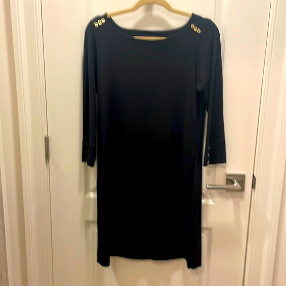 Lilly Pulitzer Navy Dress Gold Buttons